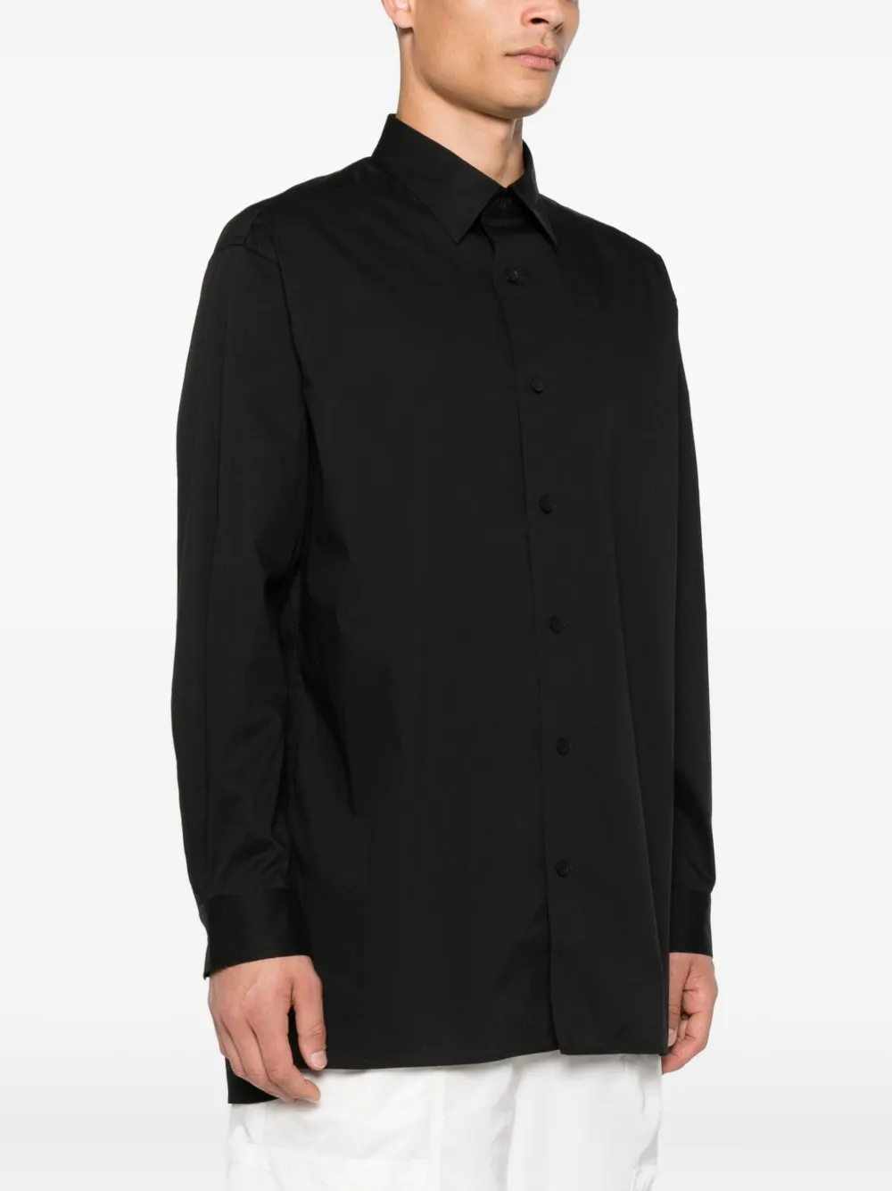 Y-3 long-sleeve button-up shirt Zwart