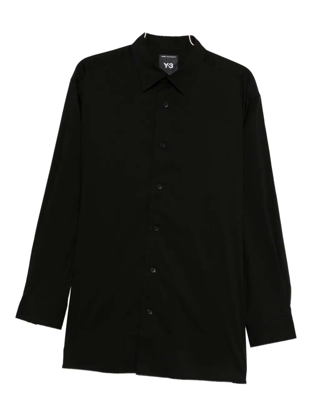 Y-3 long-sleeve button-up shirt Zwart