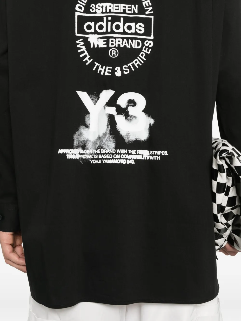 Y-3 long-sleeve button-up shirt Zwart