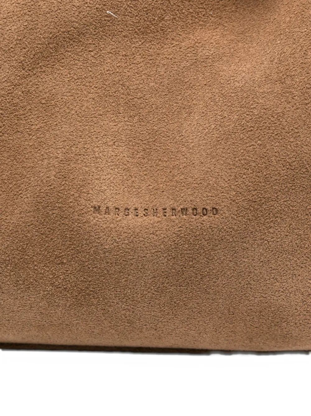 Marge Sherwood Medium Debossed-logo Suede Shoulder Bag In Brown