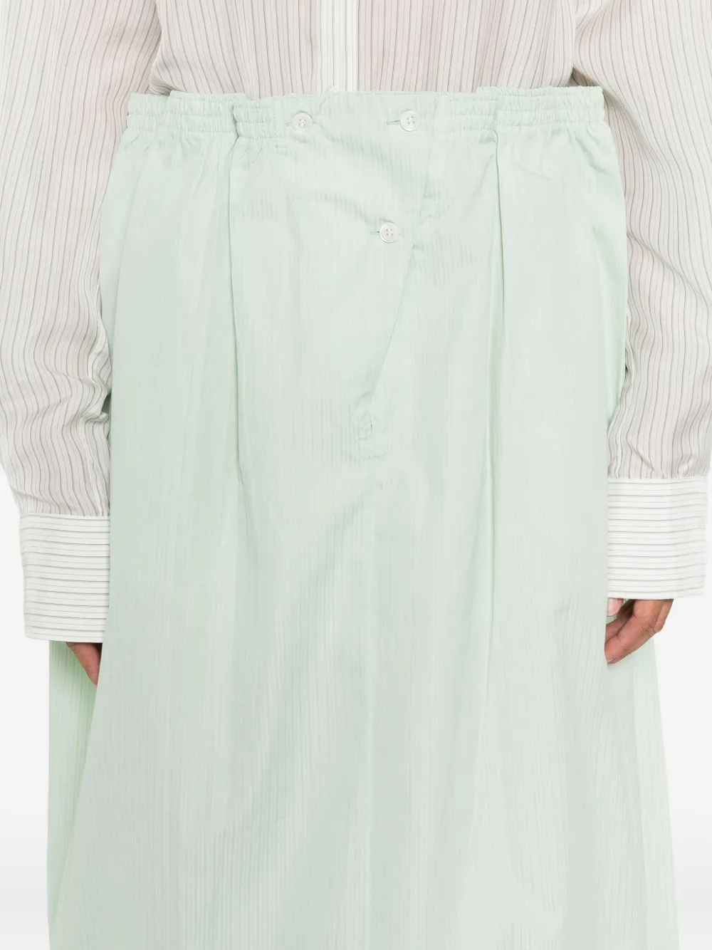 Prada Midi-rok met elastische taille en krijtstreep Groen