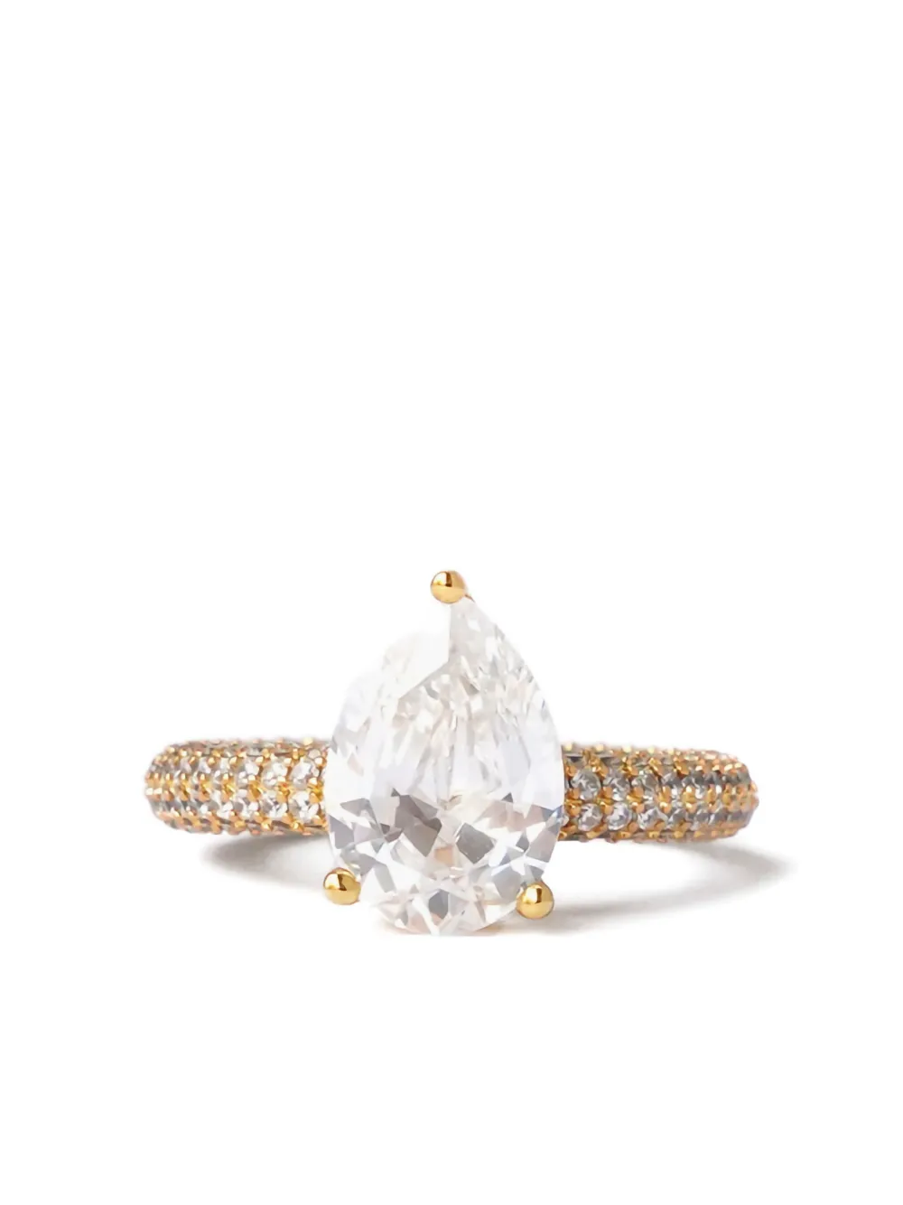 Izabel Display Mega Drop pavé ring | Gold | Image 1