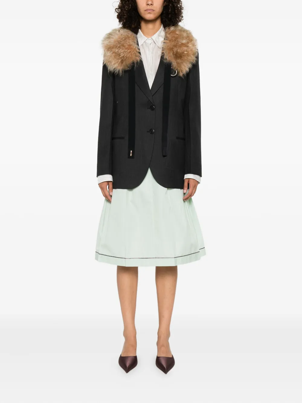 Prada notched-lapels blazer Grijs