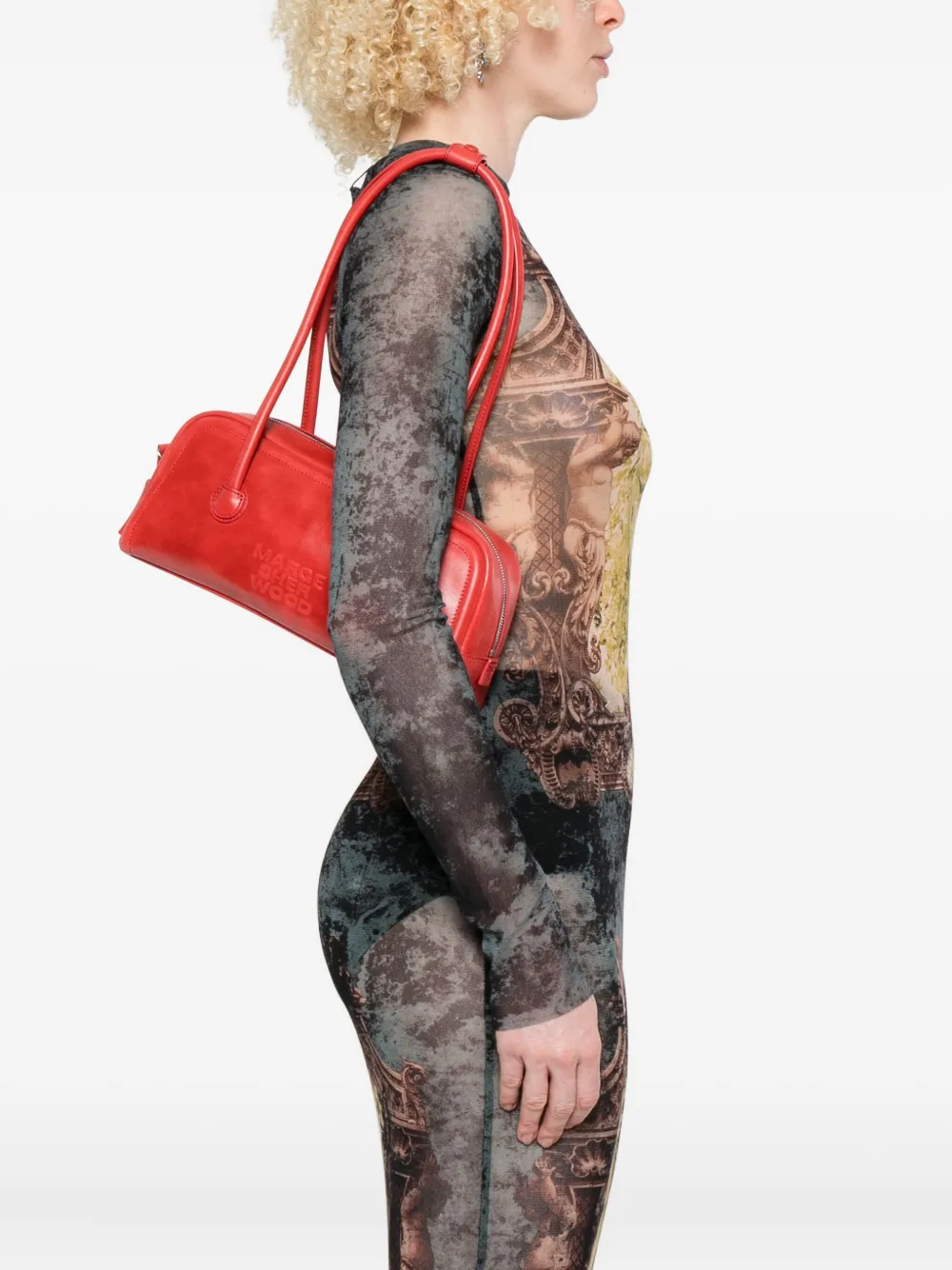 Marge Sherwood Schoudertas met logo-reliëf - Rood