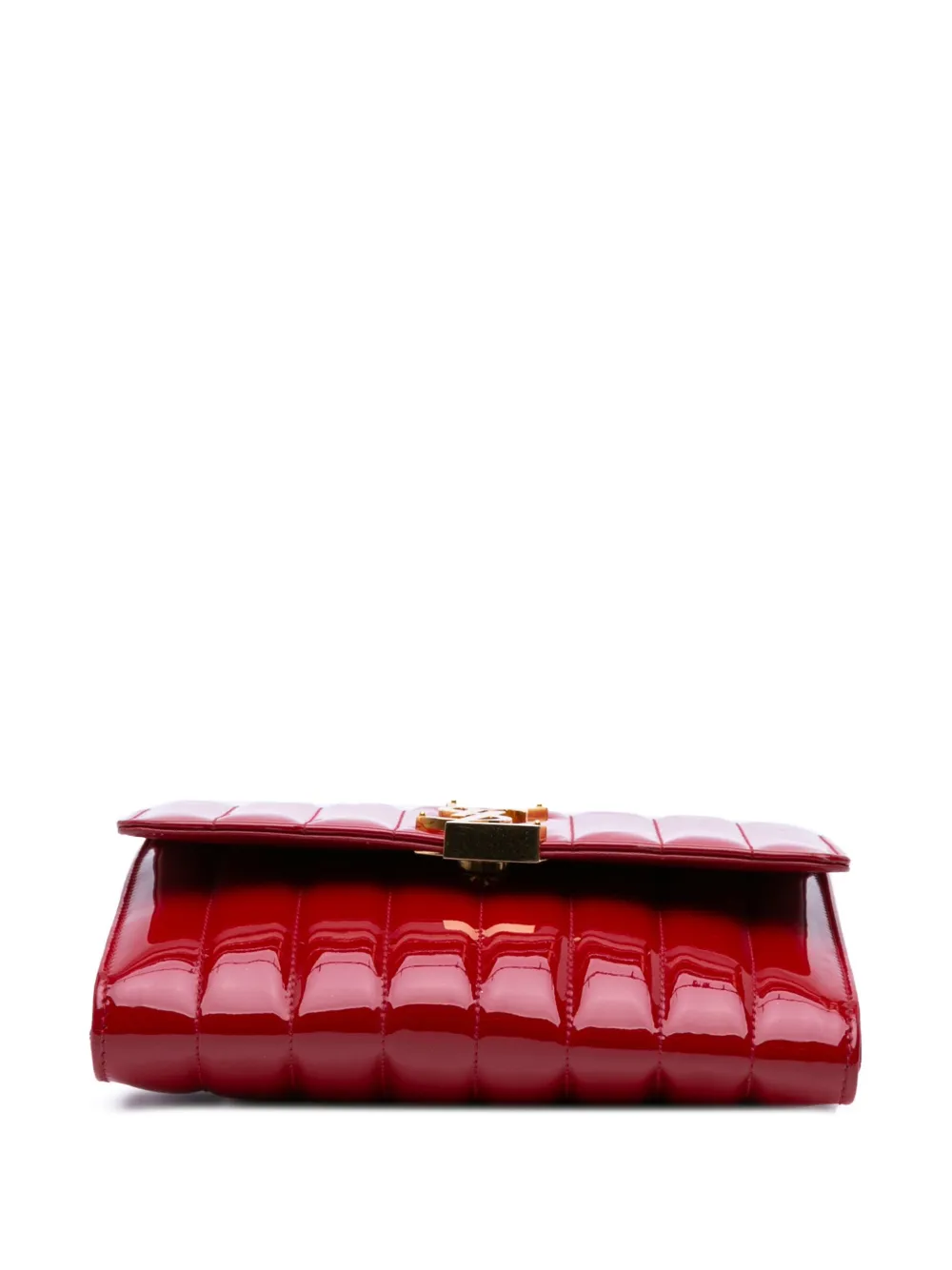 Pre-owned Saint Laurent 2018 Matelasse Patent Monogram Vicky Chain Wallet Crossbody Bag