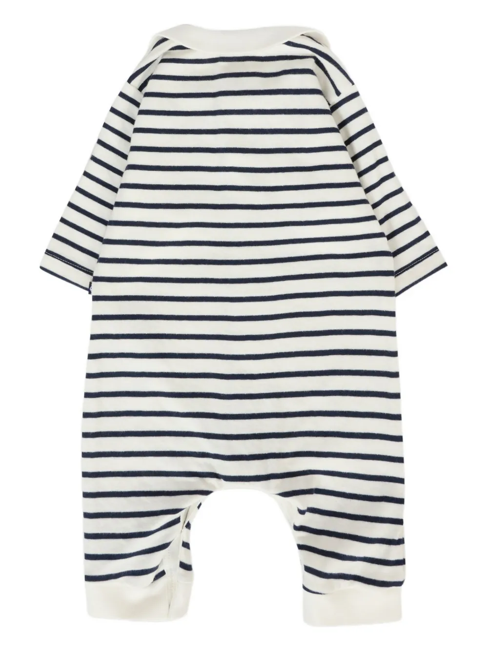 Petit Bateau Striped Romper In White