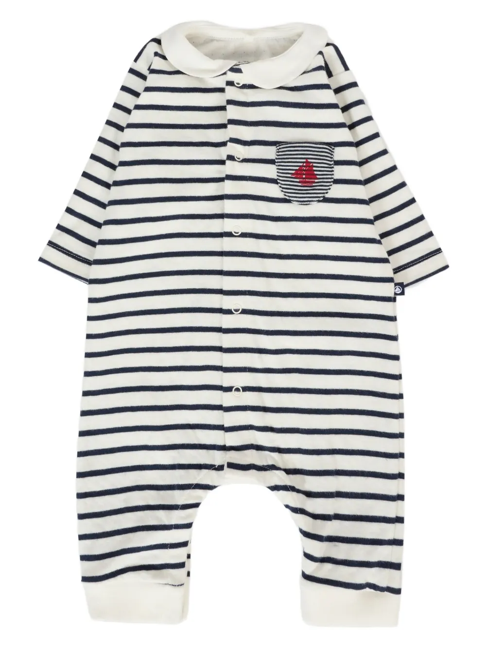 Petit Bateau striped romper - ホワイト Petit Bateau striped romper - ホワイト
