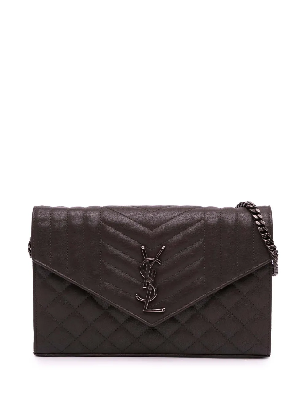 Saint Laurent Pre-Owned 2016 シープスキン トライキルト モノグラム エンベロープ ウォレットオンチェーン Saint Laurent Pre-Owned 2016 シープスキン トライキルト モノグラム エンベロープ ウォレットオンチェーン