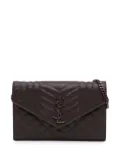 Saint Laurent Pre-Owned 2016 Triquilt Sheepskin Monogram Envelope Wallet on Chain crossbody bag - Brown