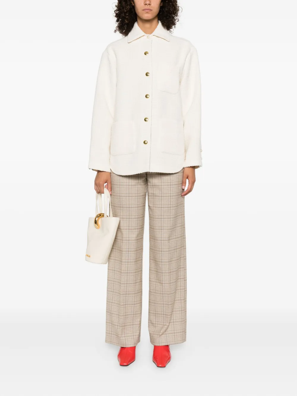 PINKO textured buttoned jacket Wit