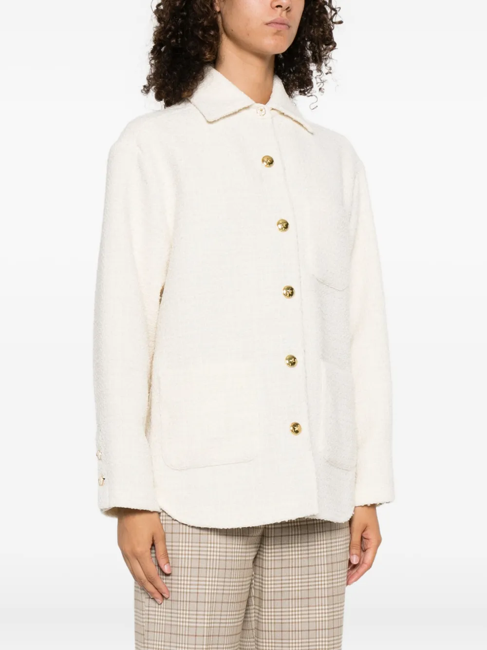 PINKO textured buttoned jacket Wit
