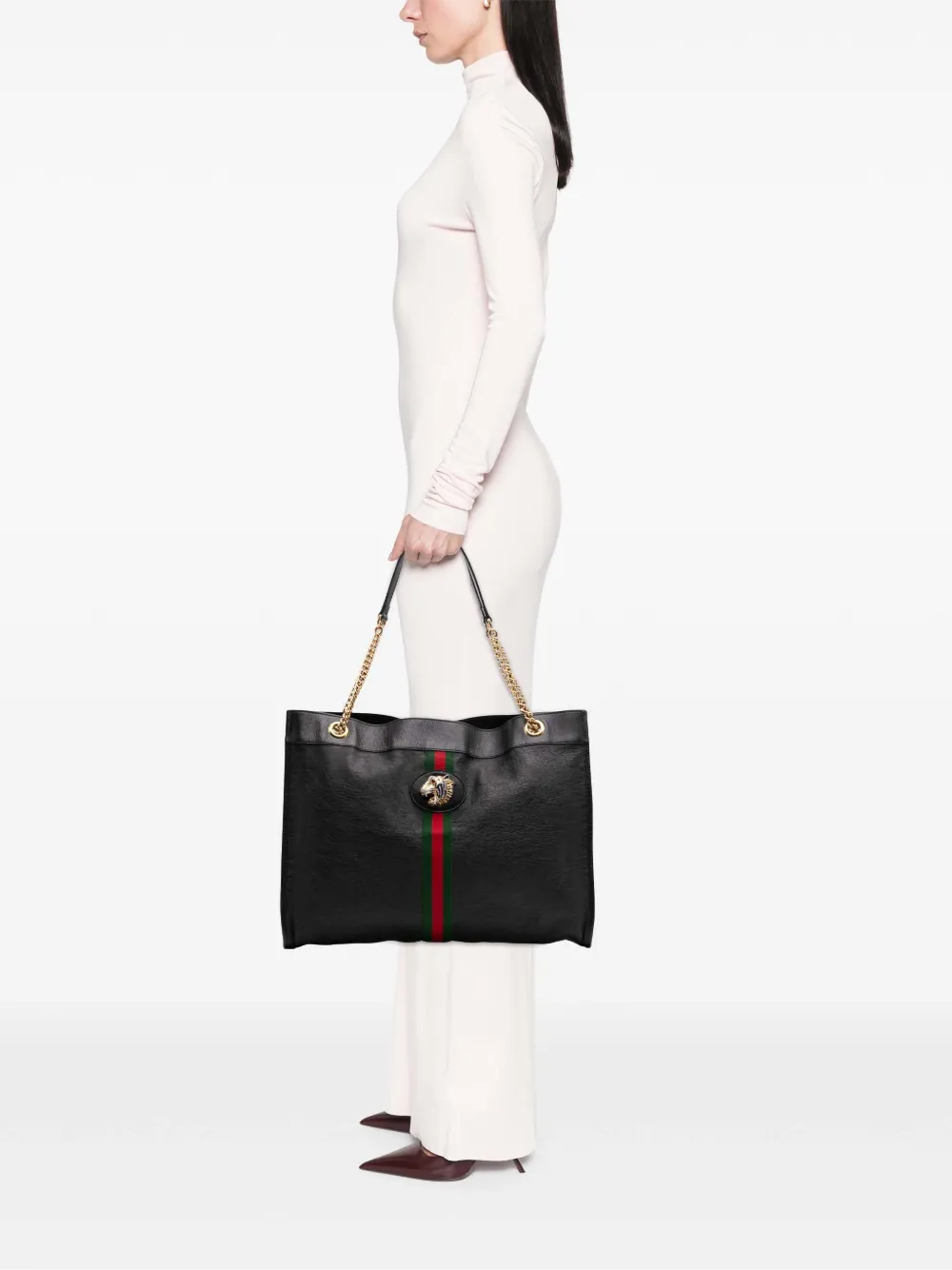 Gucci Pre-Owned 2016-2025 Large Web Leather Rajah tote bag | Pre-Owned | Image 2