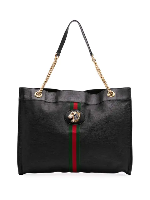 Gucci Pre-Owned 2016-2025 Large Web Leather Rajah tote bag