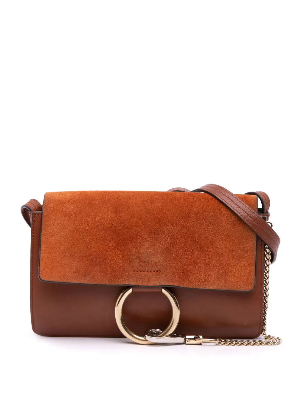 Chloé Pre-Owned 2017 スモール スエード&カーフスキン ファイエ ショルダーバッグ - ブラウン Chloé Pre-Owned 2017 スモール スエード&カーフスキン ファイエ ショルダーバッグ - ブラウン