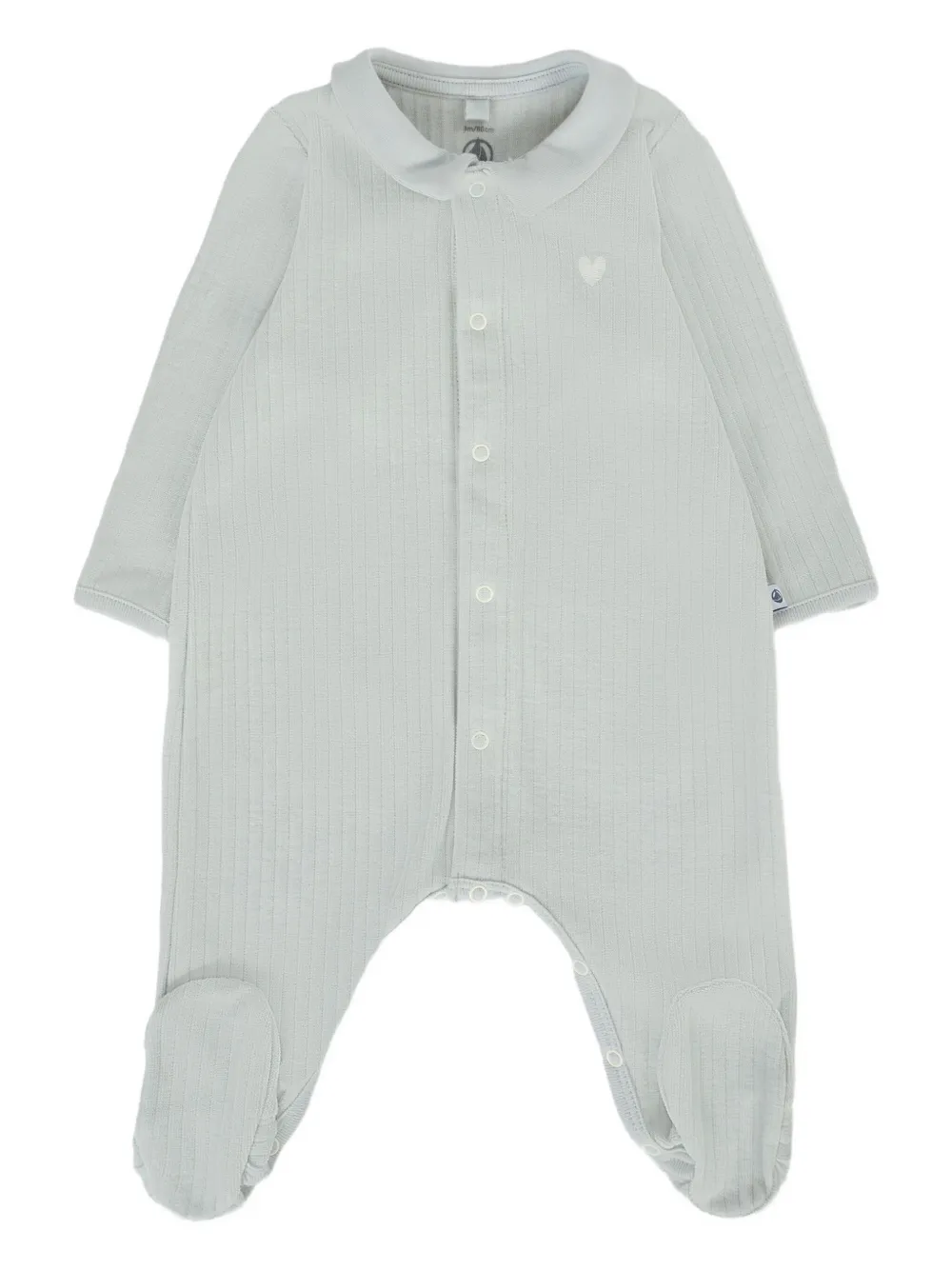 Petit Bateau ribbed collar pajamas Blauw