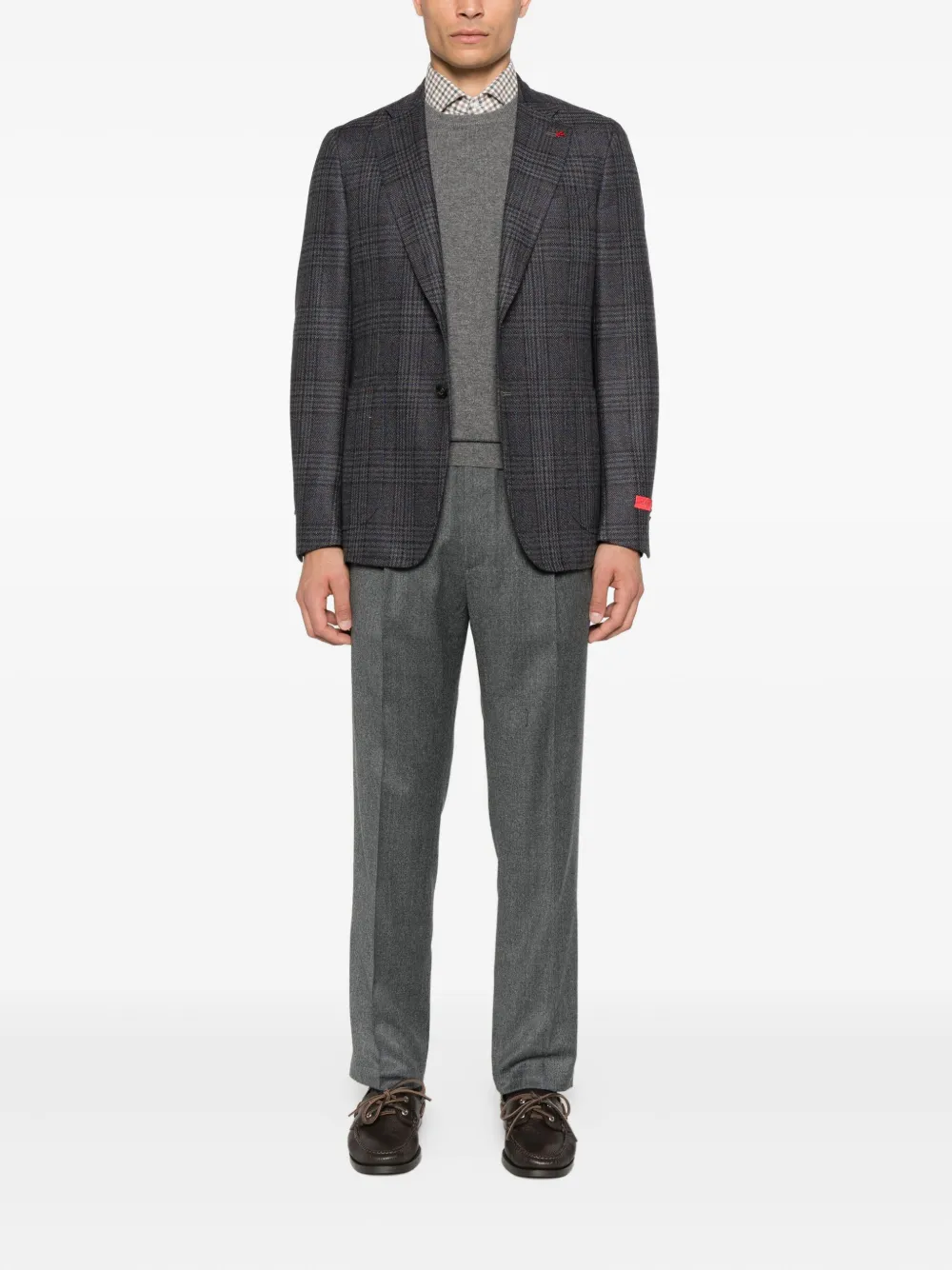 Isaia checked-pattern wool-silk blend blazer | Blazers | Image 2