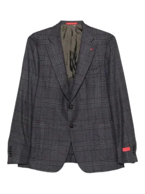 ISAIA イザイア テーラードジャケット チェック柄 メンズ イタリア製 ISAIA テーラードジャケット メンズ イサイア 中古 古着