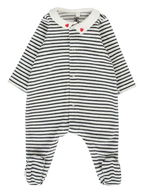 Petit Bateau randig hjärtprydd pyjamas