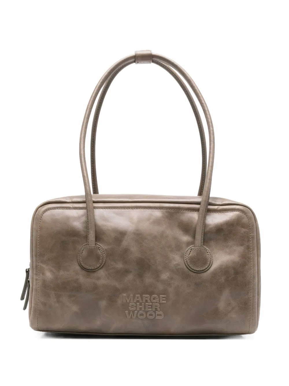 Marge Sherwood logo-embossed leather tote bag - Marrone