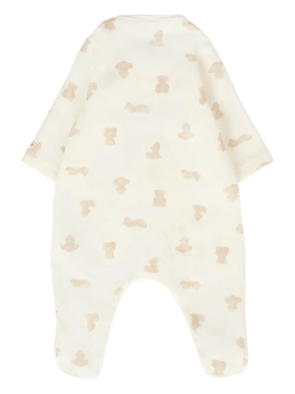 Petit Bateau bear-print cotton sleepsuit Beige
