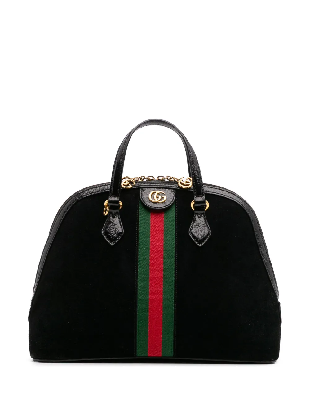 Gucci Pre-Owned 2016-2025 オフィディア ウェブ ドーム サッチェルバッグ M - ブラック Gucci Pre-Owned 2016-2025 オフィディア ウェブ ドーム サッチェルバッグ M - ブラック