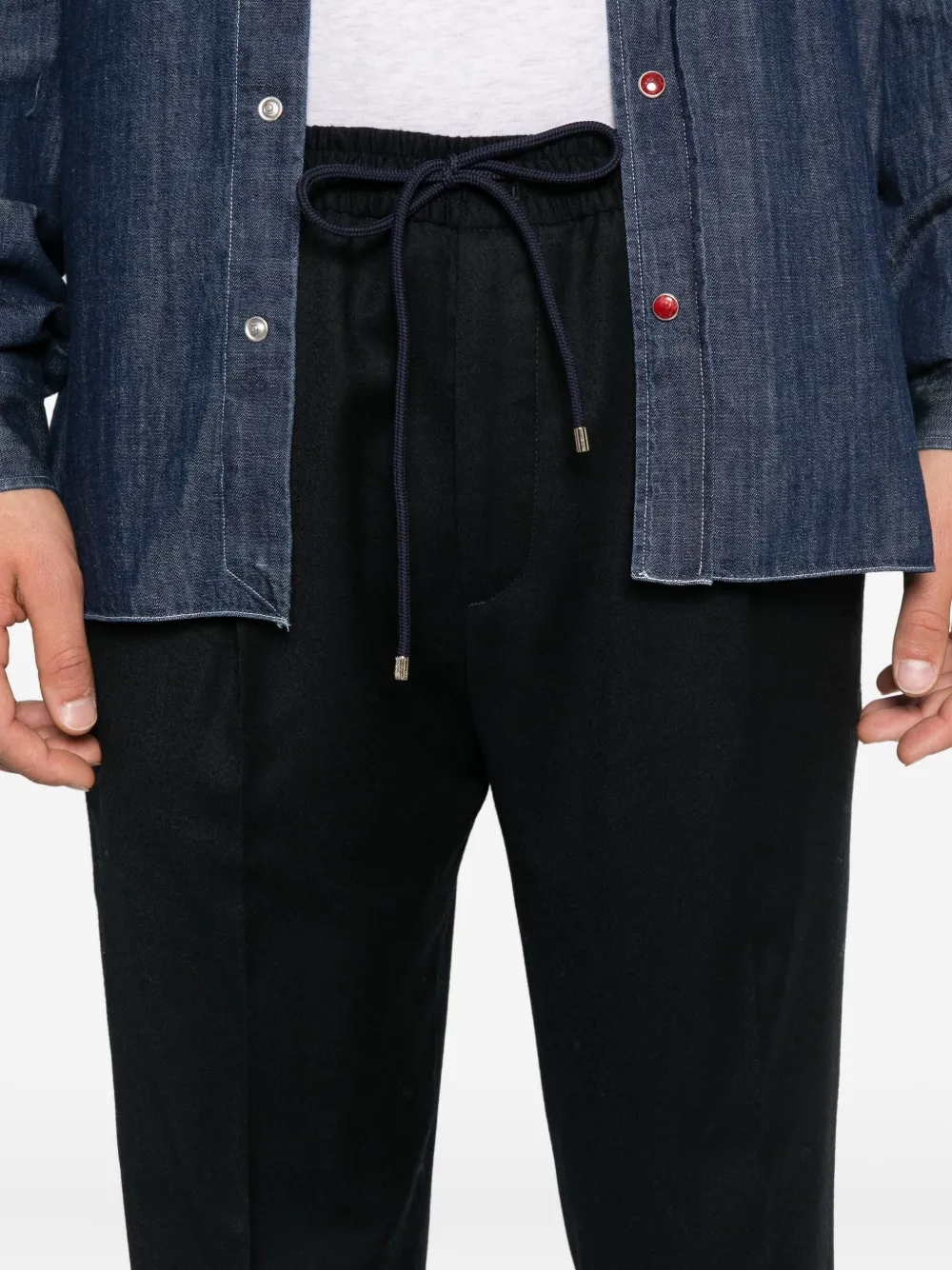 Briglia 1949 drawstring wool trousers Blauw
