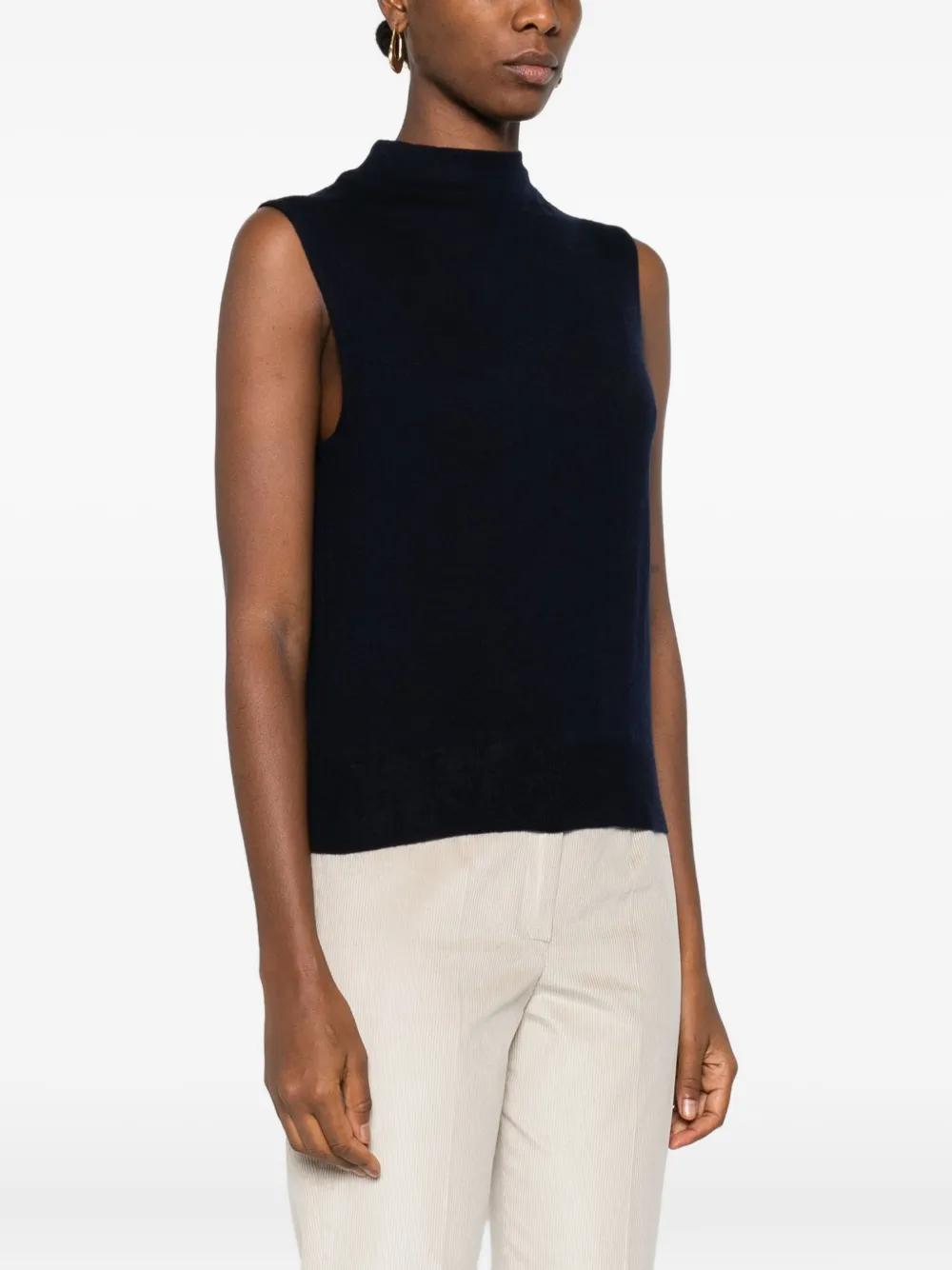 Vince High-neck Sleeveless Top In Black