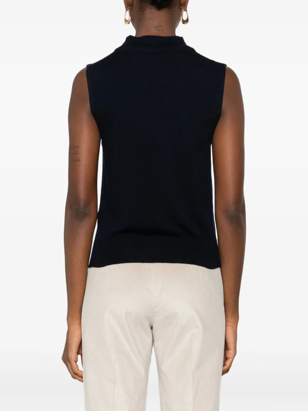 Vince High-neck Sleeveless Top In Black