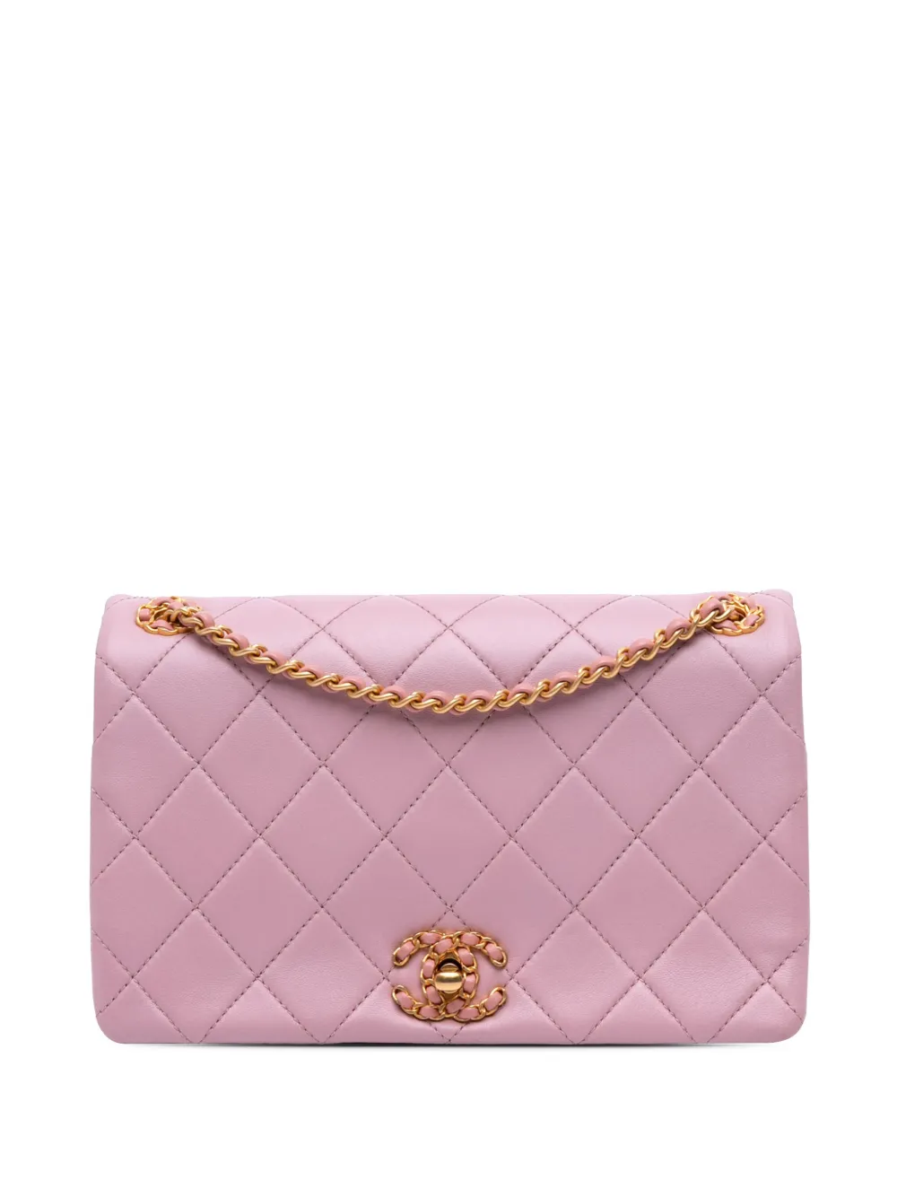 CHANEL Pre-Owned 2021-2025 Quilted Lambskin Braided CC Single Flap CHANEL Pre-Owned 2021-2025 Quilted Lambskin Braided CC Single Flap