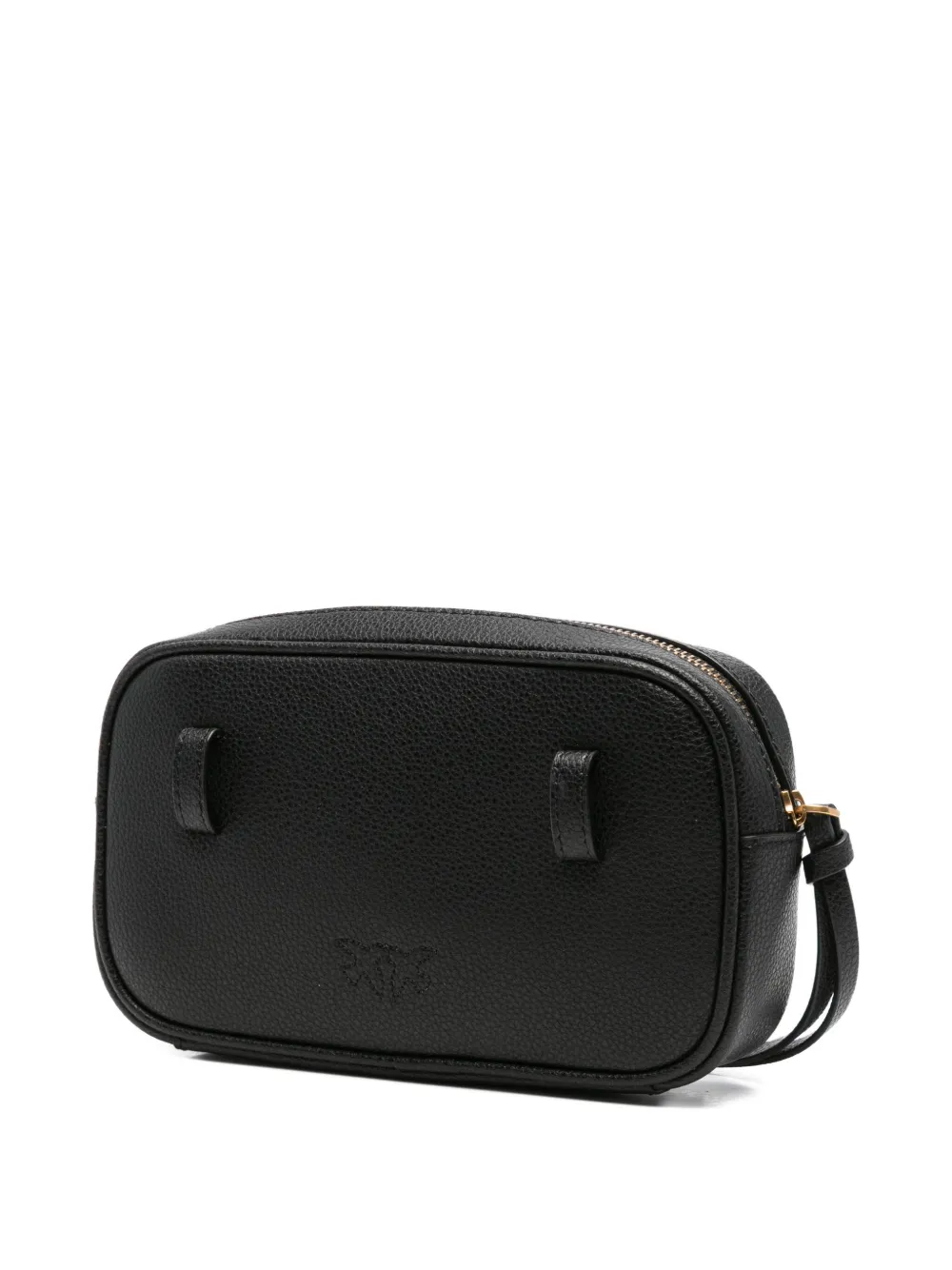 PINKO Kalfsleren shopper met logo-reliëf Zwart
