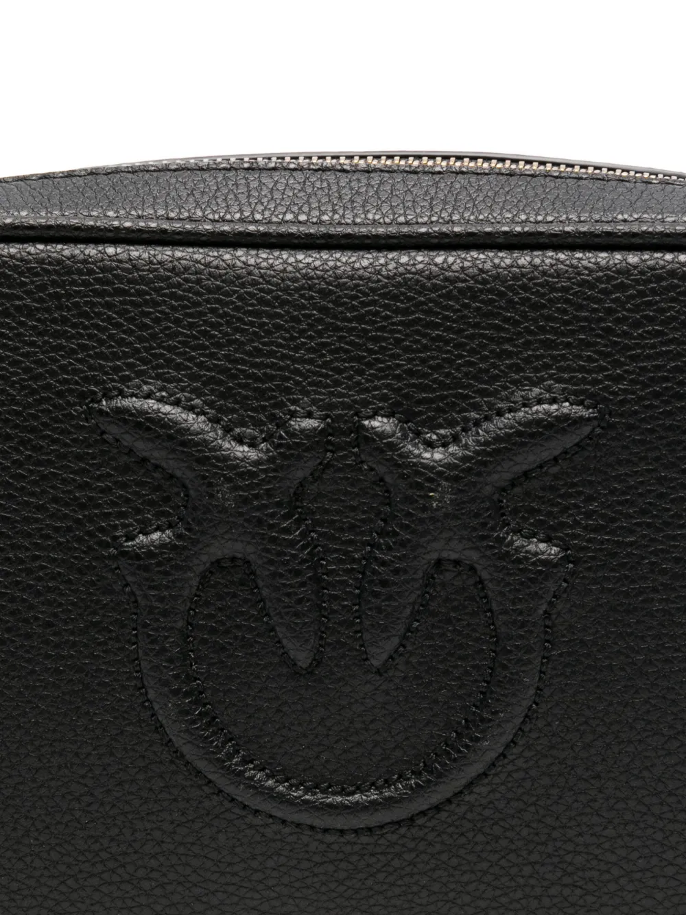 PINKO Kalfsleren shopper met logo-reliëf Zwart