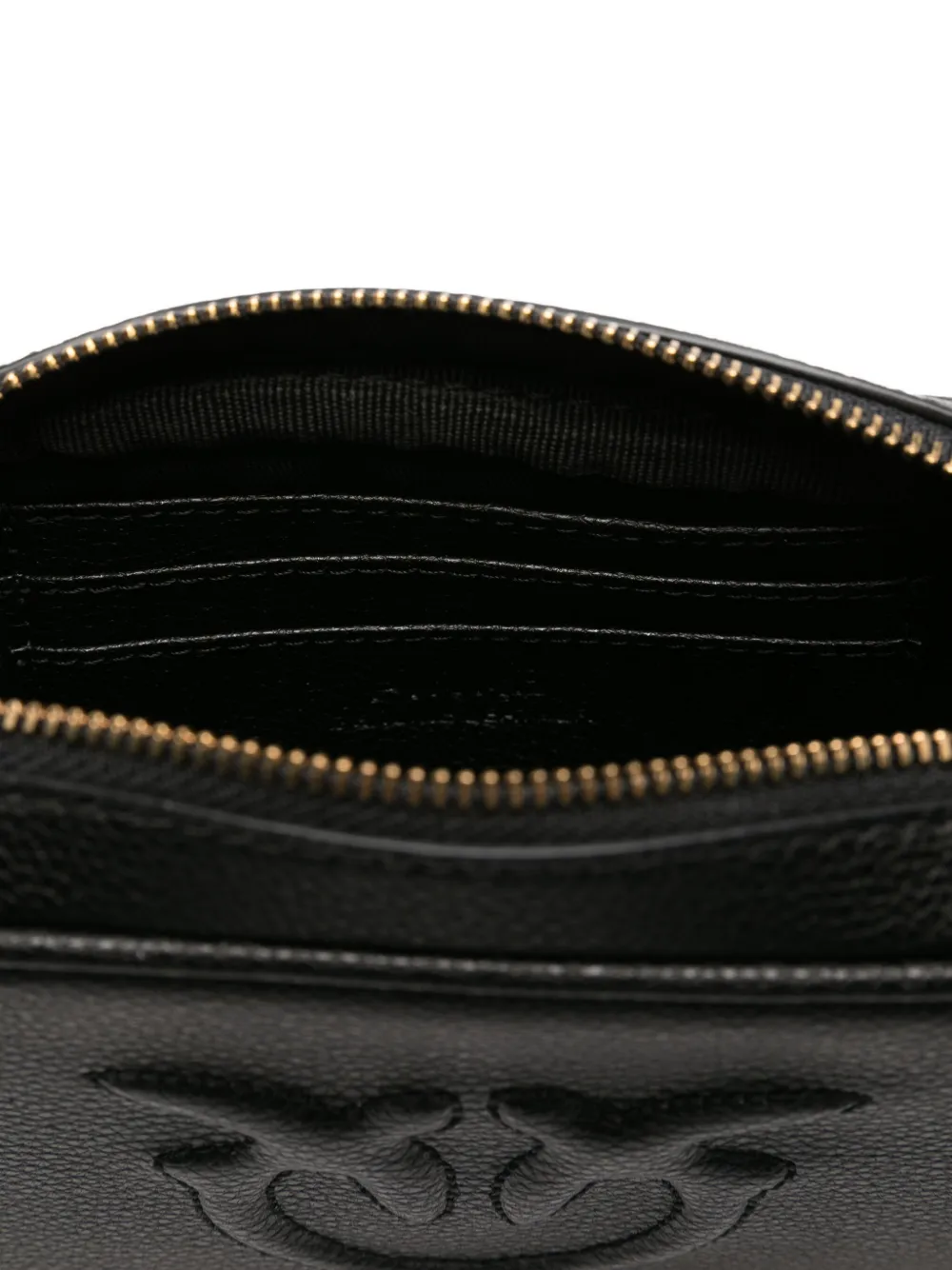 PINKO Kalfsleren shopper met logo-reliëf Zwart
