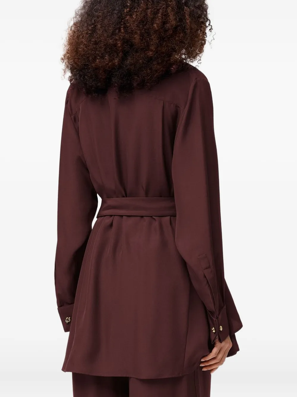 LOEWE Belted blouse in silk Rood