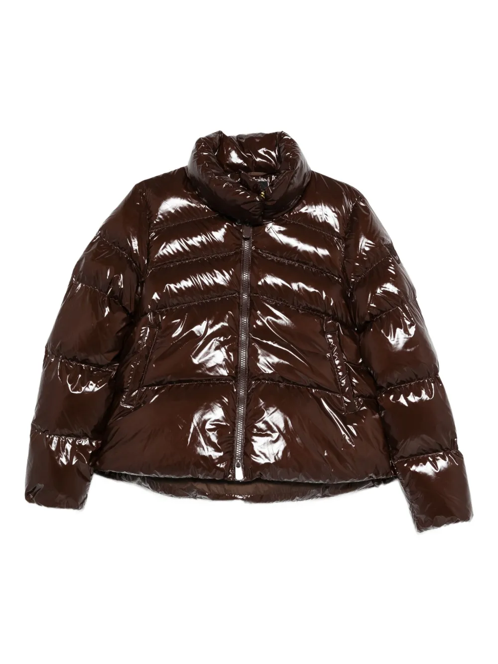 PINKO glossy-finish quilted jacket - ブラウン PINKO glossy-finish quilted jacket - ブラウン