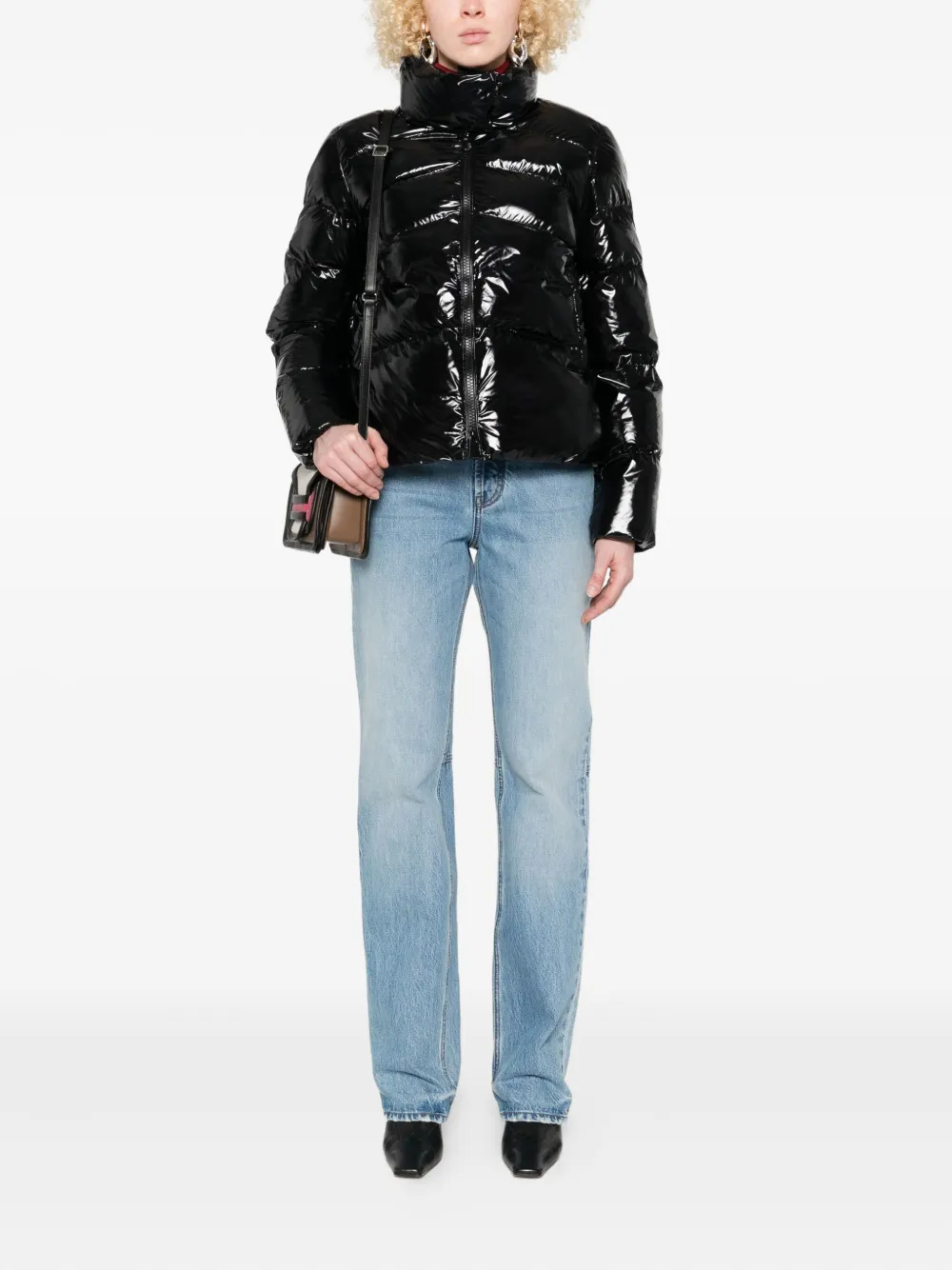 PINKO Donsjack met rits Zwart