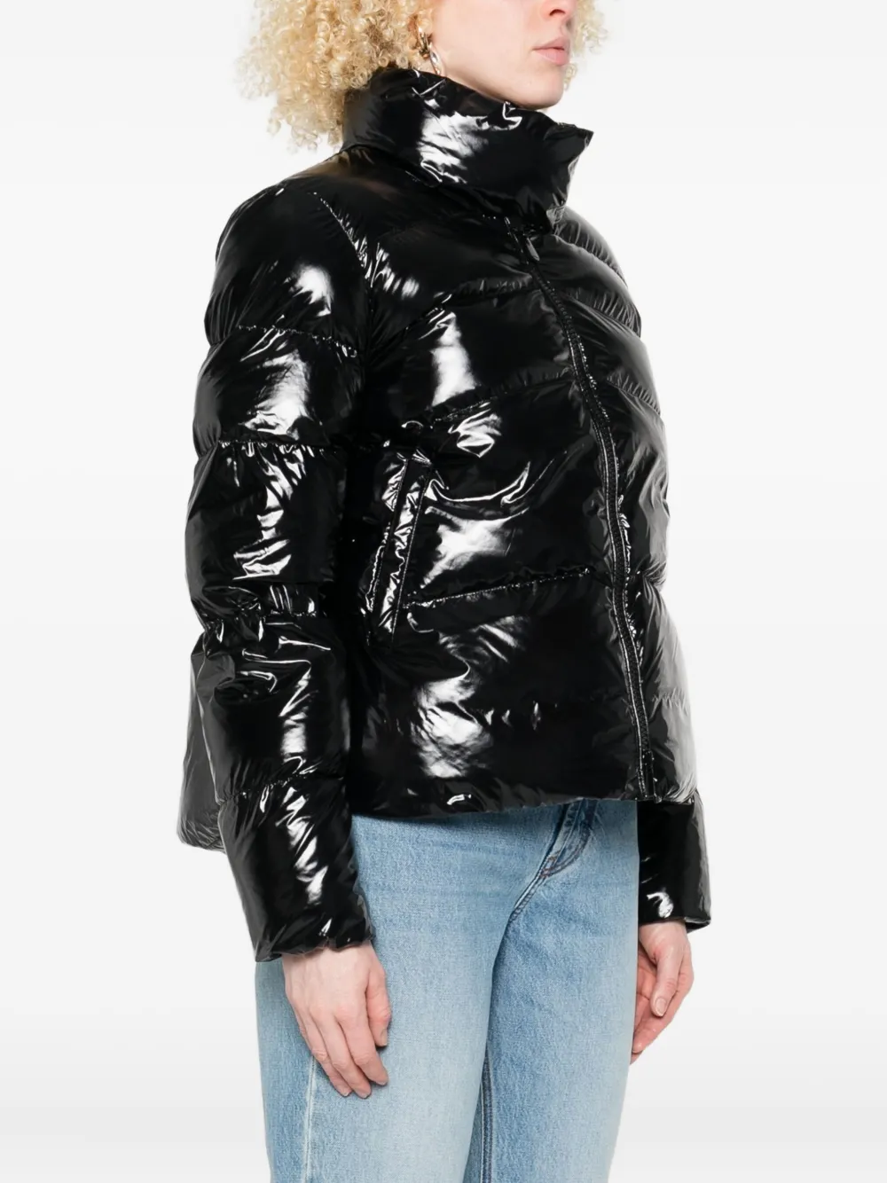 PINKO Donsjack met rits Zwart