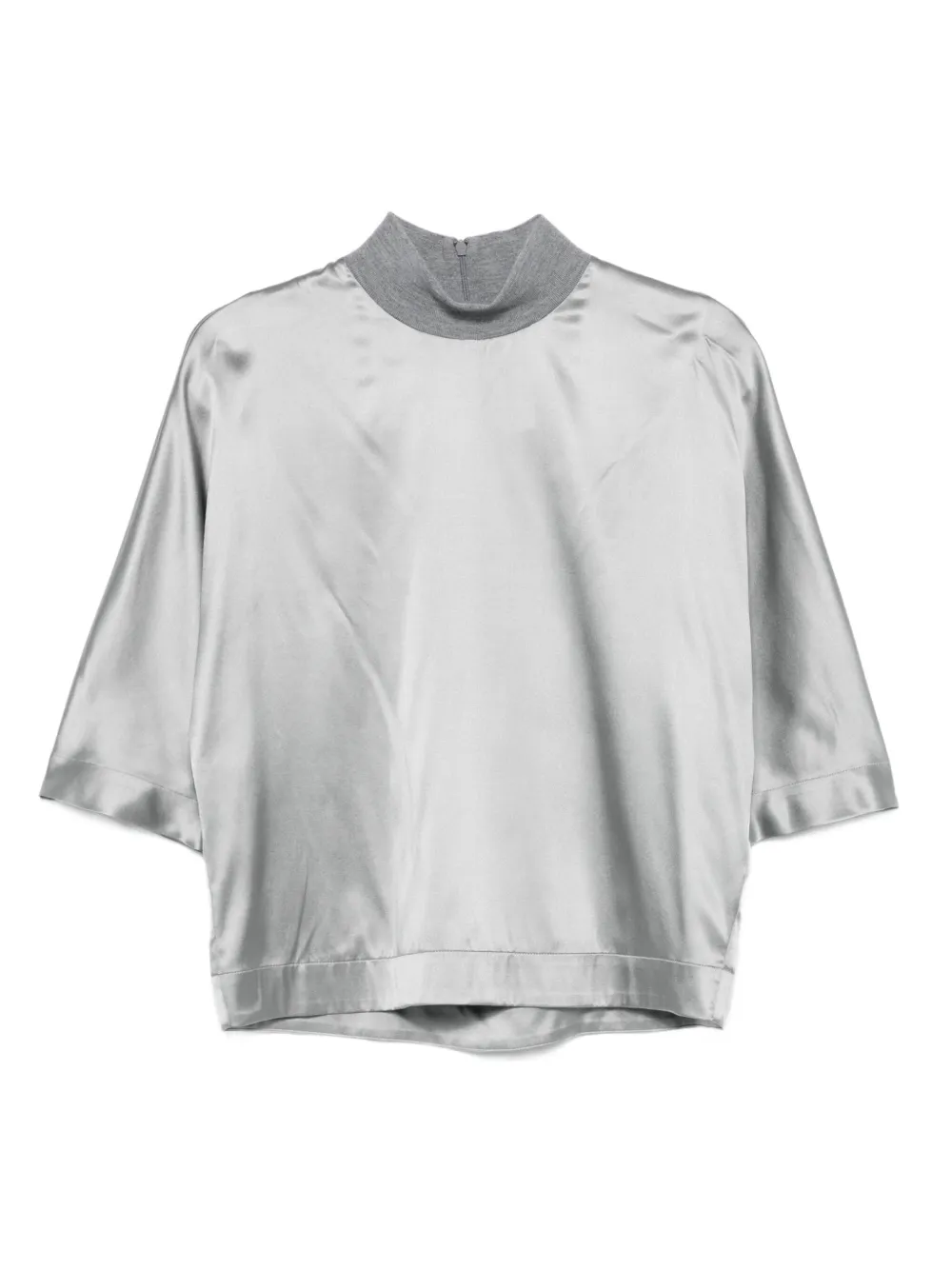 Peserico T-shirt met gedrapeerde hals Grijs