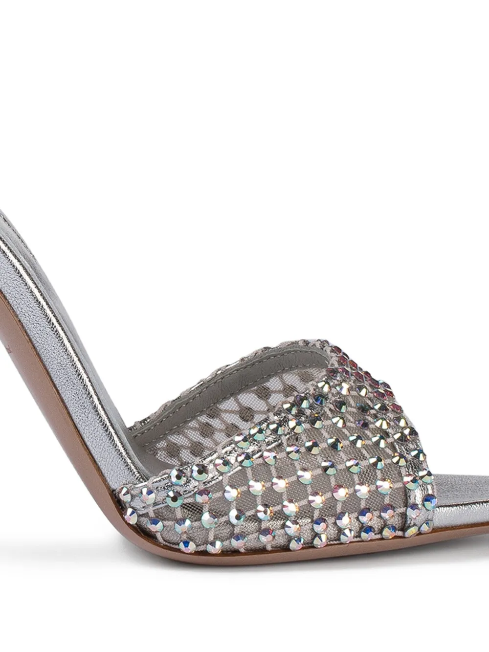 Le Silla 120 mm Gilda stiletto sandalen verfraaid met kristallen Zilver