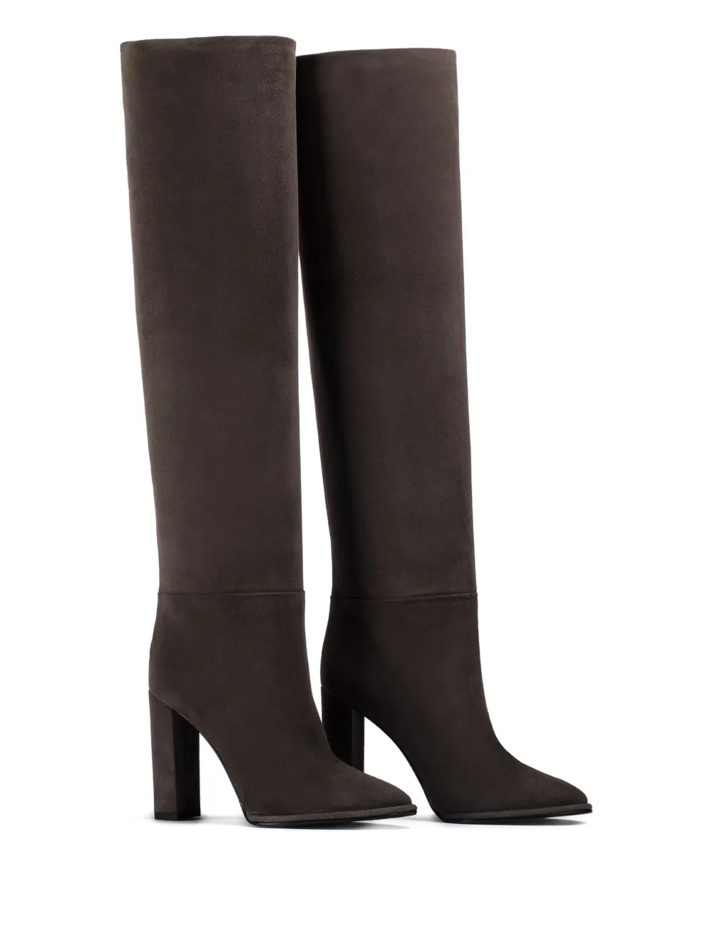 Le Silla 110mm block-heel suede boots Grey