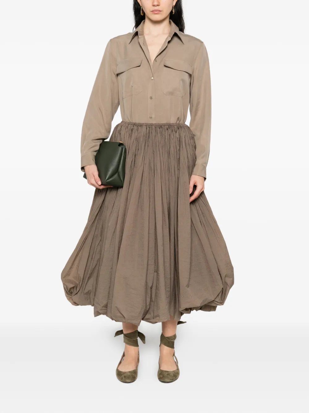 Peserico Blouse met knopen - Groen