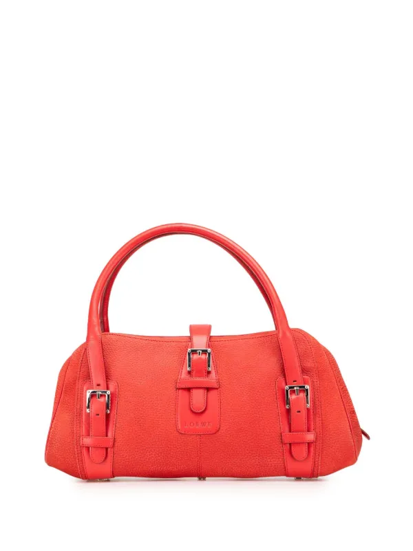 Loewe Pre-Owned 2004 Nubuck Senda Handbag Red FARFETCH