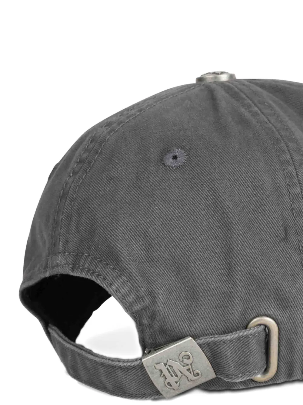 Palm Angels Gerafelde honkbalpet met geborduurd logo Grijs