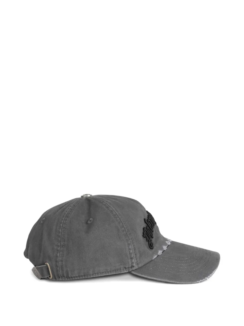 Palm Angels Gerafelde honkbalpet met geborduurd logo Grijs