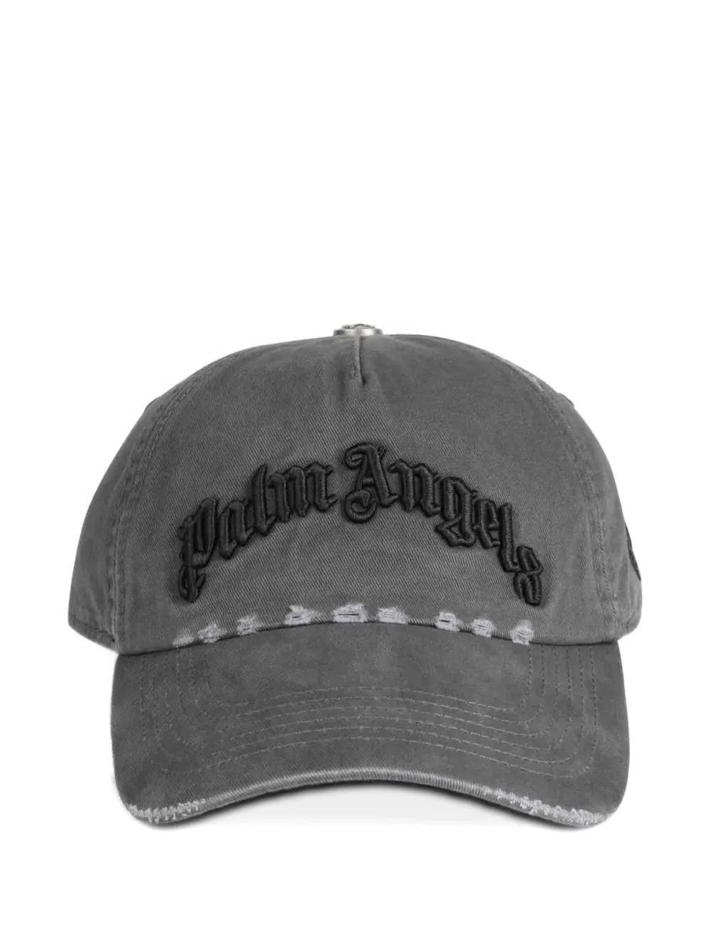 Palm Angels Gerafelde honkbalpet met geborduurd logo Grijs