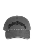 Palm Angels logo-embroidered distressed baseball cap - Grey