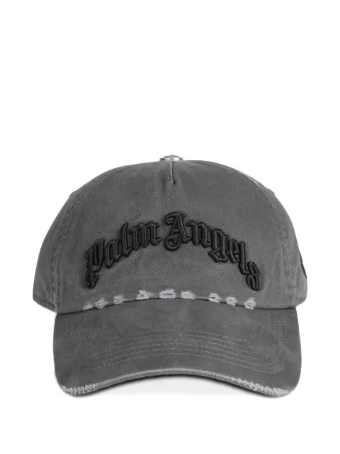 Palm Angels logo-embroidered distressed baseball cap