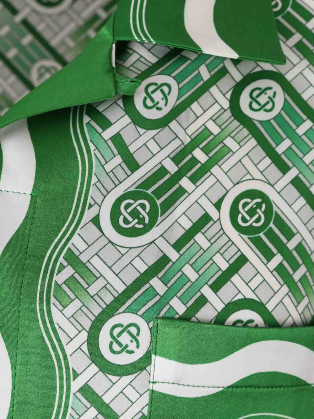 Casablanca Ping Pong zijden overhemd Groen