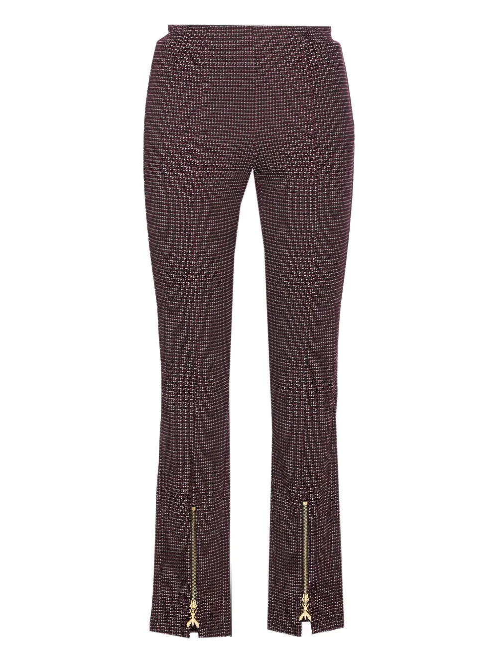 Patrizia Pepe geometric-pattern zip-detail trousers Rood