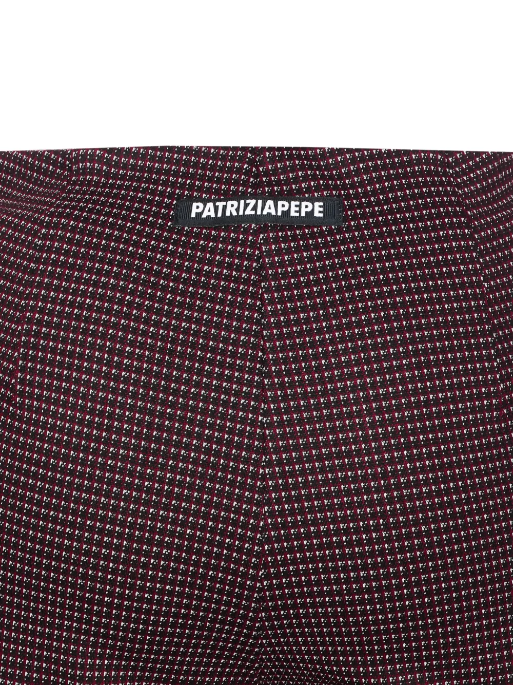 Patrizia Pepe geometric-pattern zip-detail trousers Rood