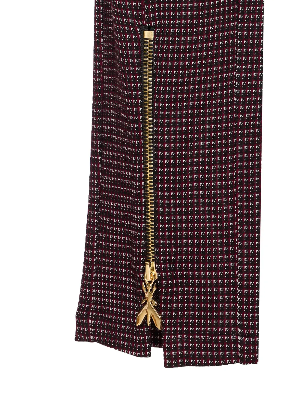 Patrizia Pepe geometric-pattern zip-detail trousers Rood